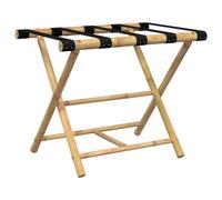 vidaXL Folding Luggage Rack, Foldable Suitcase Stand with Storage Shelf, Luggage Holder for Guest Room Bedroom Hotel, Suitcase Rack, Bamboo