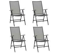 vidaXL Folding Mesh Chairs 4 pcs Steel Anthracite UK HOT