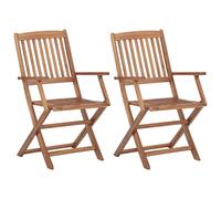 Vidaxl Folding Outdoor Chairs 2 Pcs Solid Acacia Wood