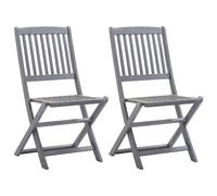 vidaXL Folding Outdoor Chairs 2 pcs Solid Acacia Wood