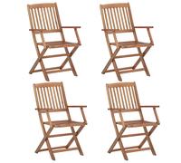Folding Outdoor Chairs 4 pcs Solid Acacia Wood