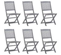 vidaXL Folding Outdoor Chairs 6 pcs Solid Acacia Wood