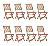vidaXL 8x Solid Acacia Wood Folding Outdoor Chairs Furniture Garden Seating