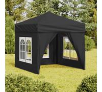 vidaXL Folding Party Tent with Sidewalls Anthracite 2x2 m