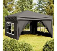 vidaXL Folding Party Tent with Sidewalls Anthracite 3x3 m