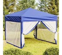 vidaXL Folding Party Tent with Sidewalls Blue 3x3 m