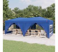 (Blue) vidaXL Folding Party Tent with Sidewall Patio Camping Gazebo Pavilion Marquee