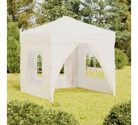 vidaXL Folding Party Tent with Sidewalls Cream 2x2 m