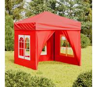 vidaXL Folding Party Tent with Sidewalls Red 2x2 m