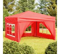 vidaXL Folding Party Tent with Sidewalls Red 3x3 m