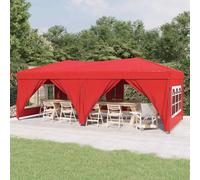 vidaXL Folding Party Tent with Sidewalls Red 3x6 m