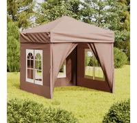 (taupe, 197.5 x 197.5 x 234 cm) vidaXL Folding Party Tent with Sidewall Patio Camping Gazebo Pavilion Marquee