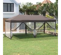 vidaXL Folding Party Tent with Sidewalls Taupe 3x6 m