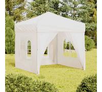 vidaXL Folding Party Tent with Sidewalls White 2x2 m