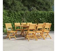 vidaXL Folding Patio Chairs 8 pcs 18.5""x24.4""x35.4"" Solid Wood Teak