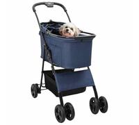 vidaXL Folding Pet Stroller Adjustable Blue 81 x 47 x 99 cm Polyester