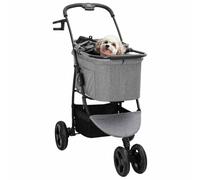 vidaXL Folding Pet Stroller – Grey 78×54×101 cm, 600D Oxford Fabric