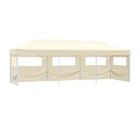 vidaXL Folding Pop-up Party Tent with 5 Sidewalls 3x9 m Cream, Cream