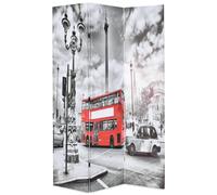 vidaXL Folding Room Divider 120x170 cm London Bus Black and White