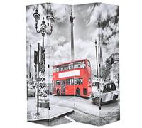 vidaXL Folding Room Divider 160x170 cm London Bus Black and White