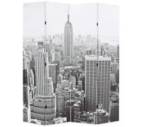 Folding Room Divider New York by Day Black and White Screen Multi Sizes vidaXL