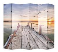Vidaxl Folding Room Divider 228X170 Cm Lake