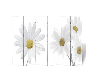 vidaXL Folding Room Divider Home Indoor Living Room Foldable Panel Decorative Furniture Privacy Screen Room Partition 85.4"x66.9" Flower