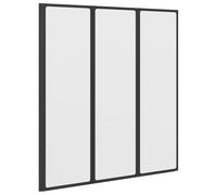 vidaXL Folding Shower Curtain, Black and Full Frost, 132 x 2 x 140 cm, Bathroom, Rectangular Panel, Modern Shower Enclosure, Compact Structure, Flexible and Space Saving