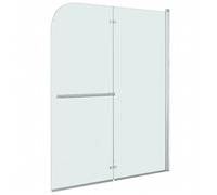 vidaXL Folding Shower Enclosure 2 Panels ESG 95x140cm Bathtub Wall Screen