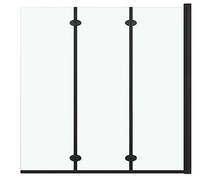 vidaXL Folding Shower Enclosure 3 Panels ESG 130x138 cm Black