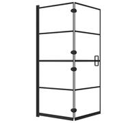 vidaXL Folding Shower Enclosure with ESG Safety Glass, Size 120x140 cm, Bathroom Accessory, Transparent and Black