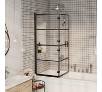 Vidaxl Folding Shower Enclosure Esg 120X140 Cm Black Folding Shower Enclosures