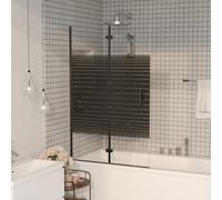 vidaXL Folding Shower Enclosure ESG Black Shower Screen Cubicle Bath Cabin