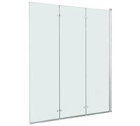 vidaXL Folding Shower Enclosure with 3 Panels - ESG Safety Glass - Chrome-Plated Profiles - Adjustable Width from 130-131 cm - Bath Tub Not Included