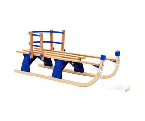 vidaXL Folding Snow Sledge with Backrest Wood 119 cm