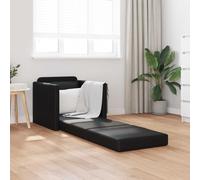 Folding Sofa Bed Black 74 x 77 x 81 cm Faux Leather