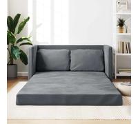 vidaXL Folding Sofa Bed Dark Grey 122 x 70 x 60 cm Velvet