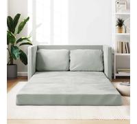 vidaXL Folding Sofa Bed Light Grey 122 x 70 x 60 cm Velvet
