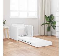 Folding Sofa Bed White 74 x 77 x 81 cm Faux Leather
