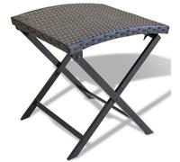 vidaXL Folding Stool Poly Rattan Black