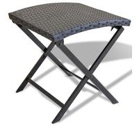 vidaXL Folding Stool Poly Rattan Black Foldable Chair Outdoor Garden Seat