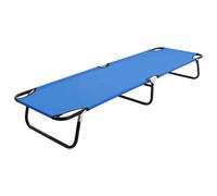 vidaXL Folding Sun Lounger Blue Steel UK HOT