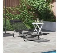 Folding Sun Lounger Folding Textilene Outdoor Chair Garden Recliner vidaXL