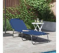 vidaXL Folding Sun Lounger Folding Blue 188 x 57 x 86.5 cm Polyester