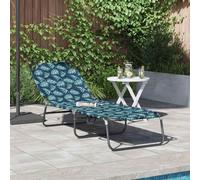 vidaXL Folding Sun Lounger Folding Green 56 x 189 x 87cm Fabric