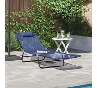 vidaXL Folding Sun Lounger Folding Navy 182 x 55 x 85.5cm Textilene