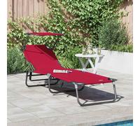 vidaXL Folding Sun Lounger Folding Red 190 x 57 x 81 cm Oxford