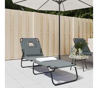 Folding Sun Lounger Sunbed Daybed Oxford Fabric and Powder-coated Steel vidaXL