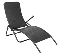 Sunlounger Poly Rattan Folding Outdoor Recliner Day Bed Brown/Black vidaXL
