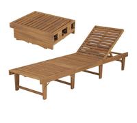 Folding Sun Lounger Solid Acacia Wood